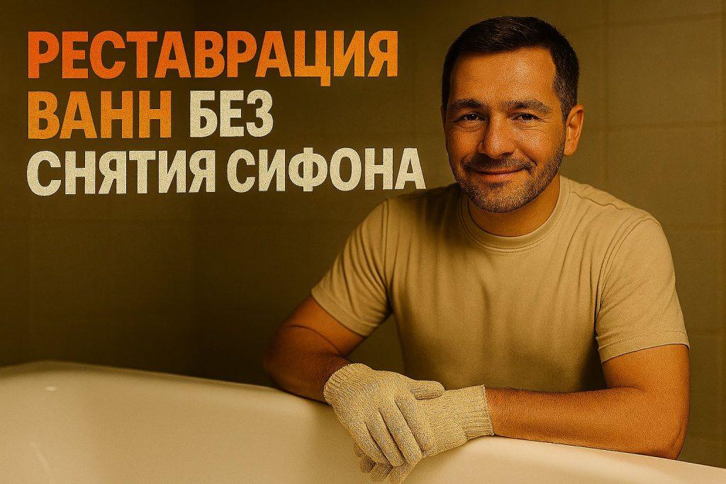 Реставрация ванн без снятия сифона