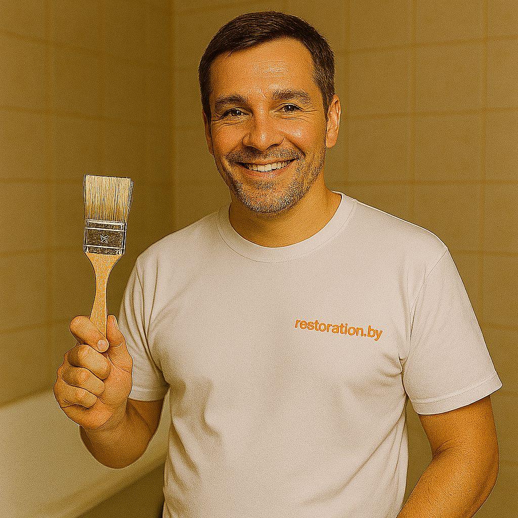 Мастер реставратор ванн с кистью