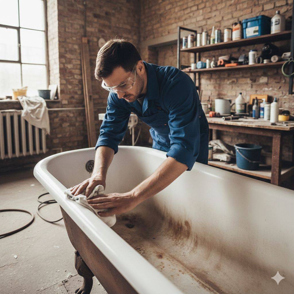 обезжириваем ванну